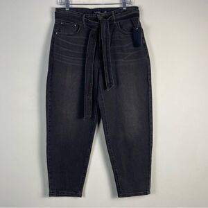 Lauren Ralph‎ Lauren Belted High Rise Round Tapered Leg Jeans Size 8 NEW Ankle